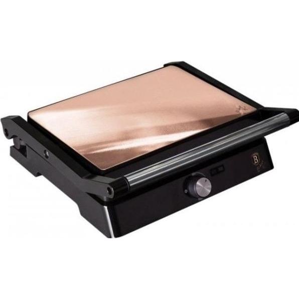 BerlingerHaus BH9135 Electric grill with oil drip pan Metallic Line Rose Gold E, Tischgrill