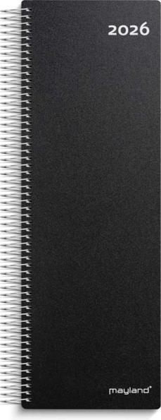 Mayland-Burde Spiralnoteringskalender dag sort PP-plast 2026
