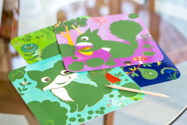 Actual product image Djeco Scratch pictures forest animals
