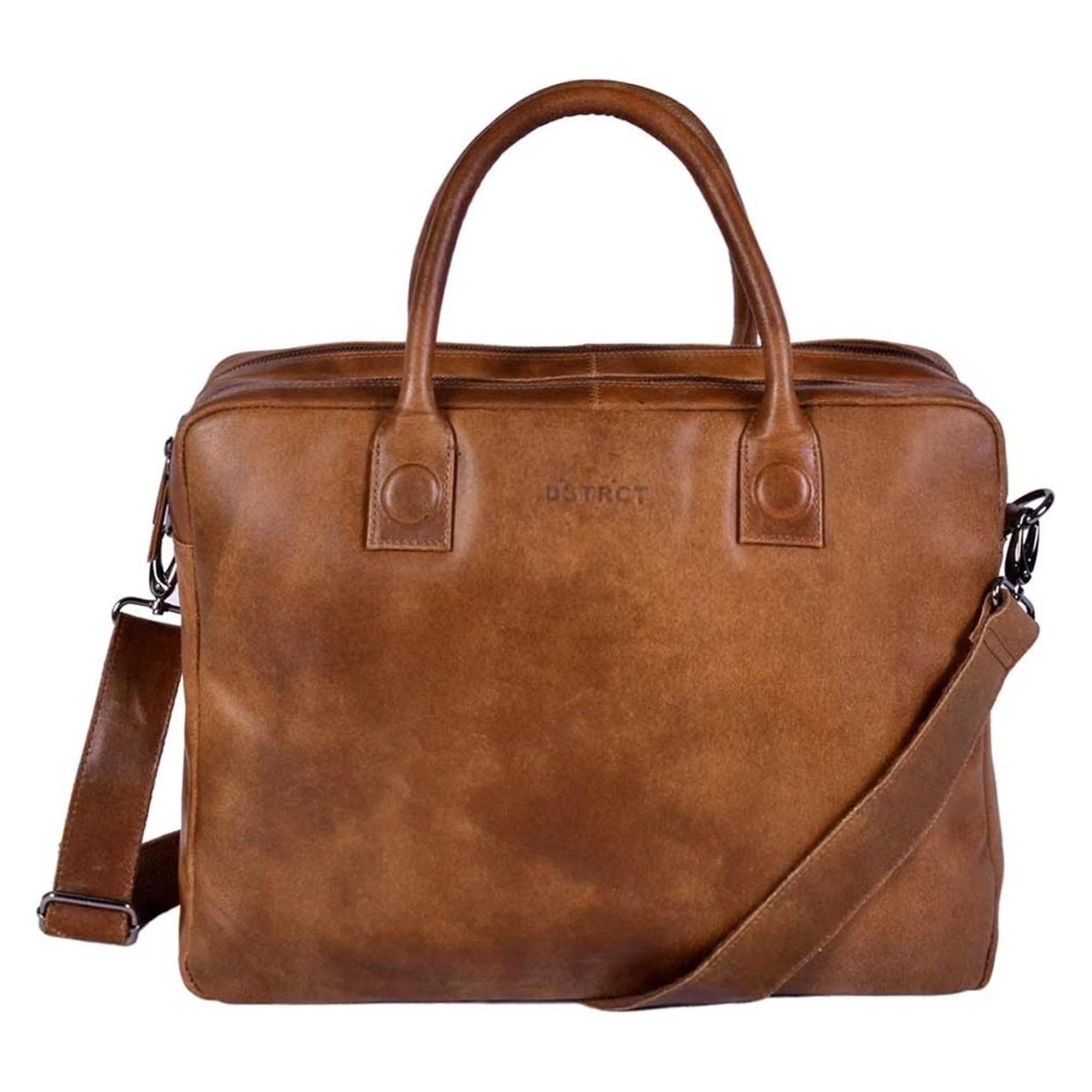 Dstrct Fletcher Street Leder -Laptop -Tasche - 15, 6 Zoll - Cognac (15.60"), Laptoptas, Bruin