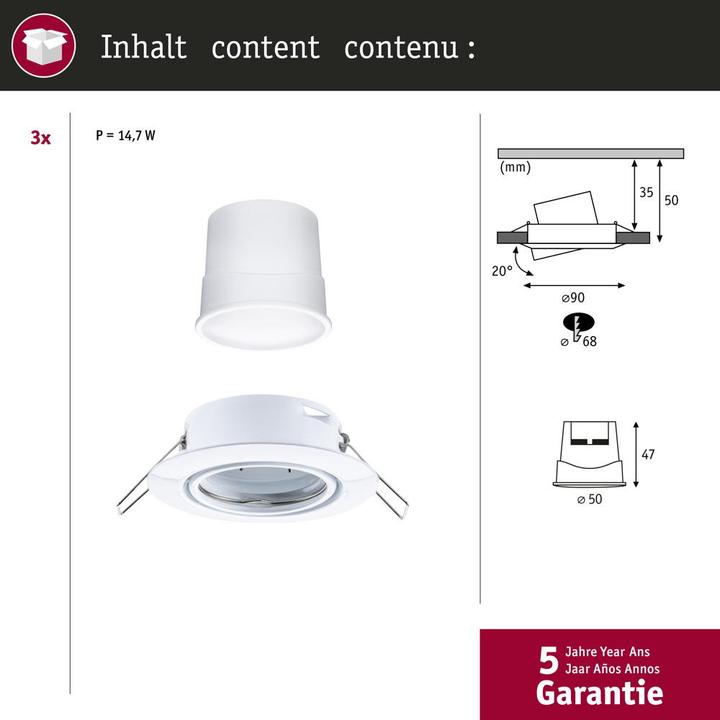 Produktbild Paulmann Einbauleuchte Base Set (430 lm)