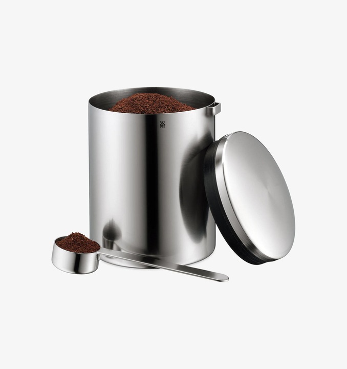 Produktbild WMF Teedose Kaffeedose für 500g Edelstahldose mit Masslöffel Kult Edelstahl matt (0.50 l)