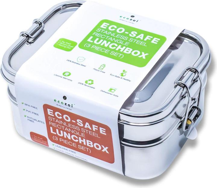 Produktbild Ecozoi Auslaufsichere 3-in-1-Oeko-Lunchbox aus rostfreiem Stahl