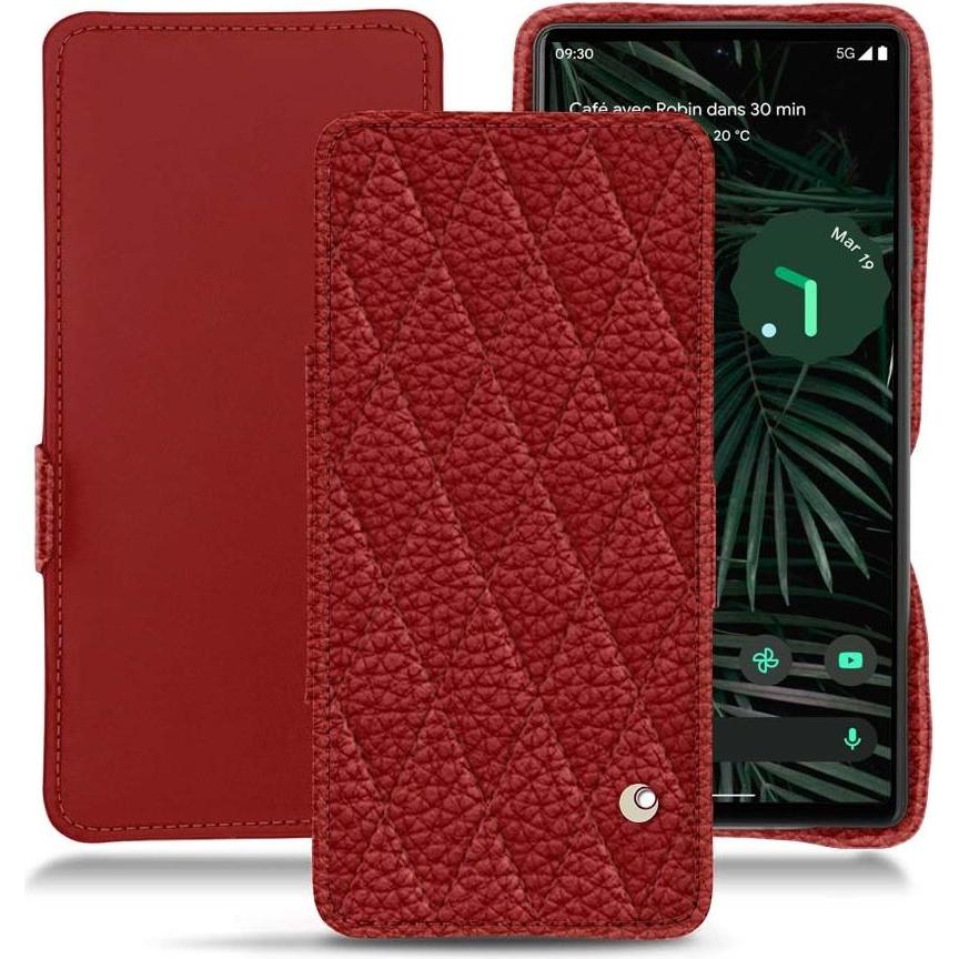 Noreve Lederschutzhülle horizontal (Google Pixel 6 Pro), Smartphone Hülle, Rot