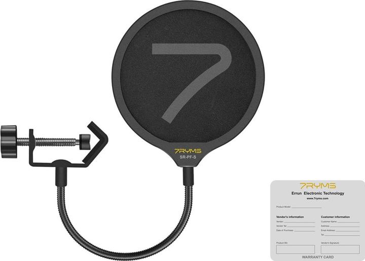 Produktbild 7Ryms 360° Adjustable Microphone Pop Filter with Dual-layer Mask Shield