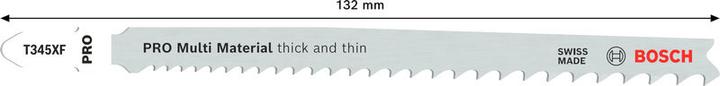 Produktbild Bosch Professional Zubehör PRO Multi Material thick and thin T345XF Stichsägeblatt, 132 mm, 5-tlg.