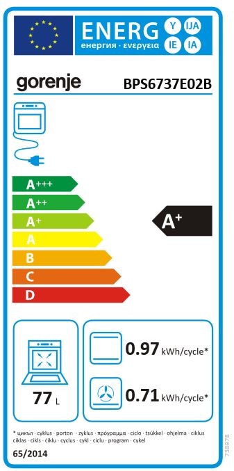 Energie-Label Gorenje BPS 6737 E02B