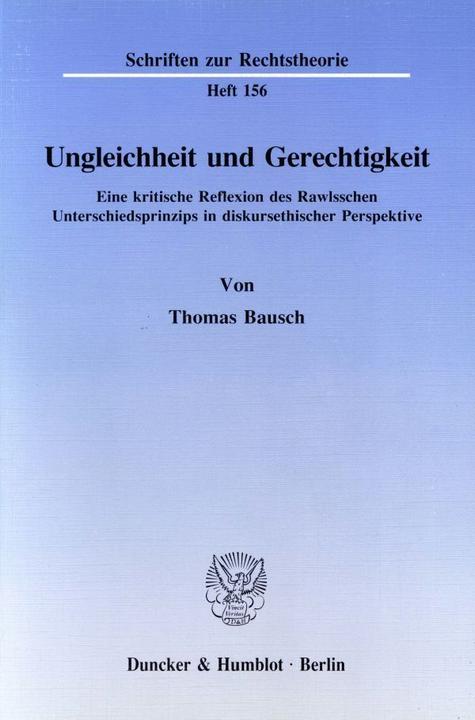 Produktbild Ungleichheit und Gerechtigkeit (Deutsch, Thomas Bausch, 1993)