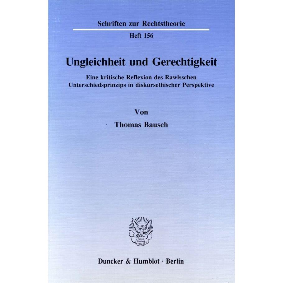 Ungleichheit und Gerechtigkeit, Fachbücher von Thomas Bausch