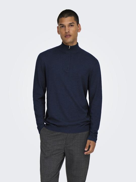 Produktbild Only & Sons Onsloui Reg 12 Mel Half Zip Knit Noos (S)