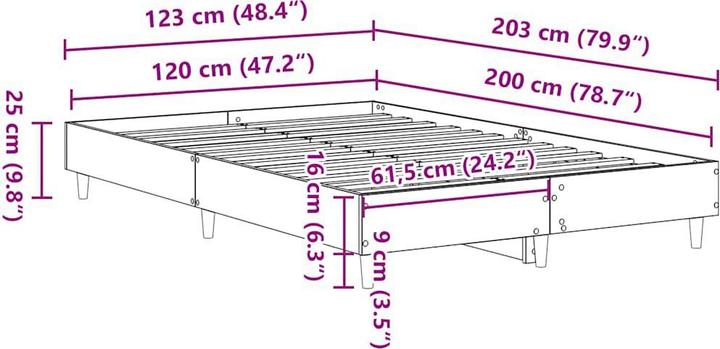 Produktbild vidaXL Bettgestell (120 x 200 cm)