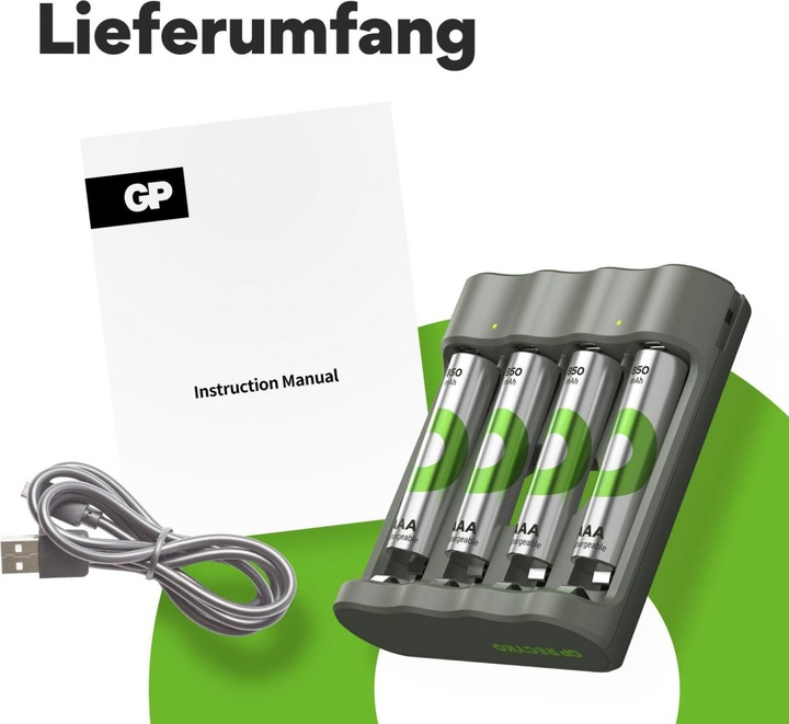 Actual product image GP Batteries Battery Recharger (1 pcs., AAA, AA, 850 mAh, Battery + charger)
