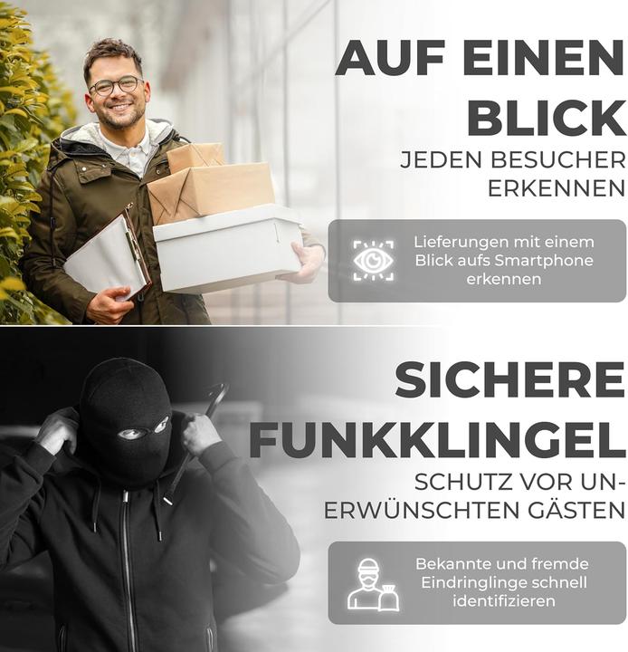 Image du produit Doorline Video Türklingel mit Kamera, kabellos und App-Steuerung (Sans fil)