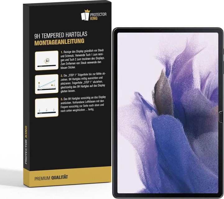 Produktbild Protectorking 3x echtes Tempered 9H Panzerhartglas 3D KLAR (3 Stück, Galaxy Tab S7)