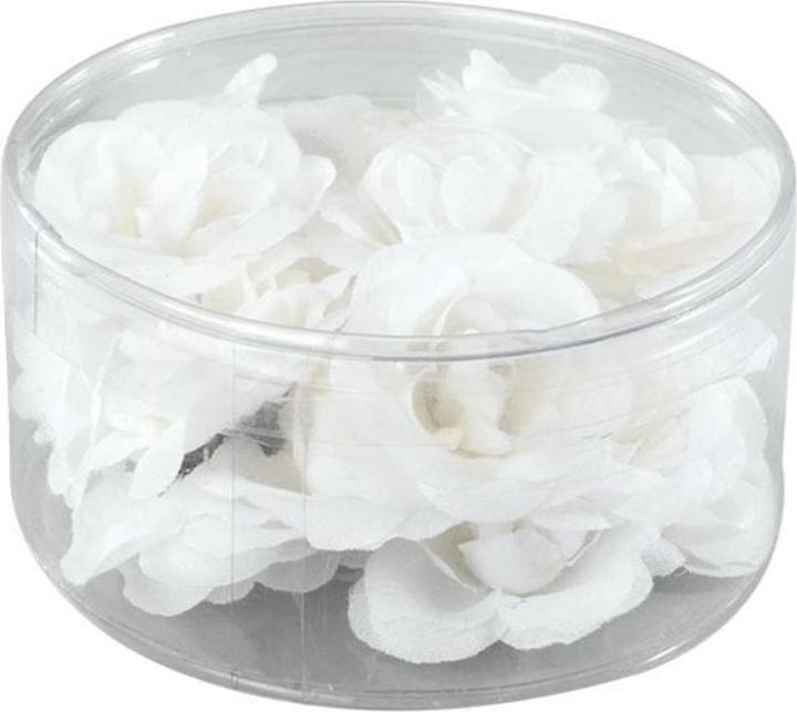 Dekomat Kunstblume Rosenblütenköpfe 20 Stück, Weiss (2.50 cm)