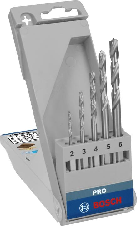 Produktbild Bosch Professional Zubehör PRO Wood HSS Holzspiralbohrer-Set. 5-tlg. (2.0, 3.0, 4.0, 5.0, 6.0 mm)