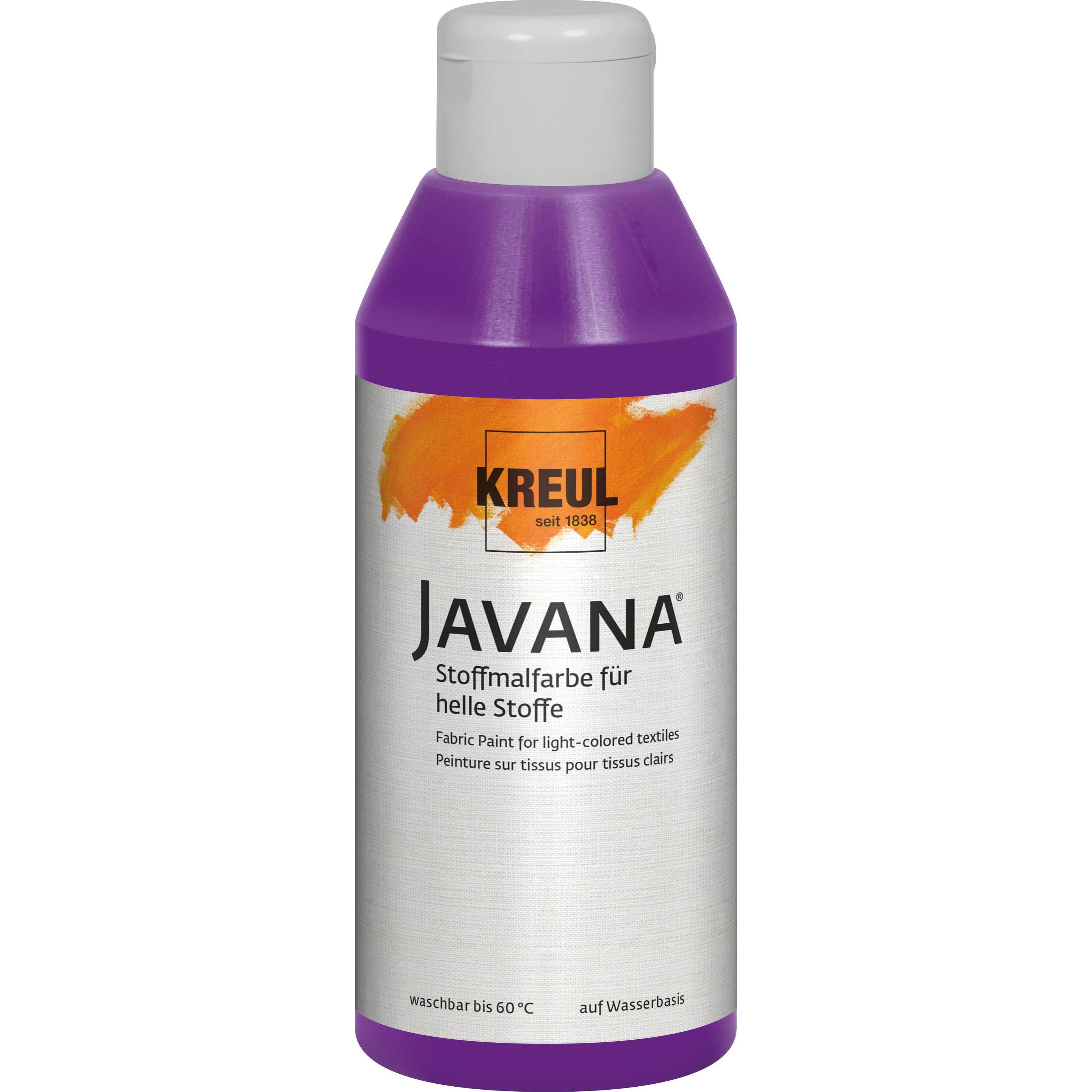 Kreul, Künstlerfarbe + Bastelfarbe, Javana Stoffmalfarbe für helle Stoffe, 250 ml (Azurblau, 250 ml)