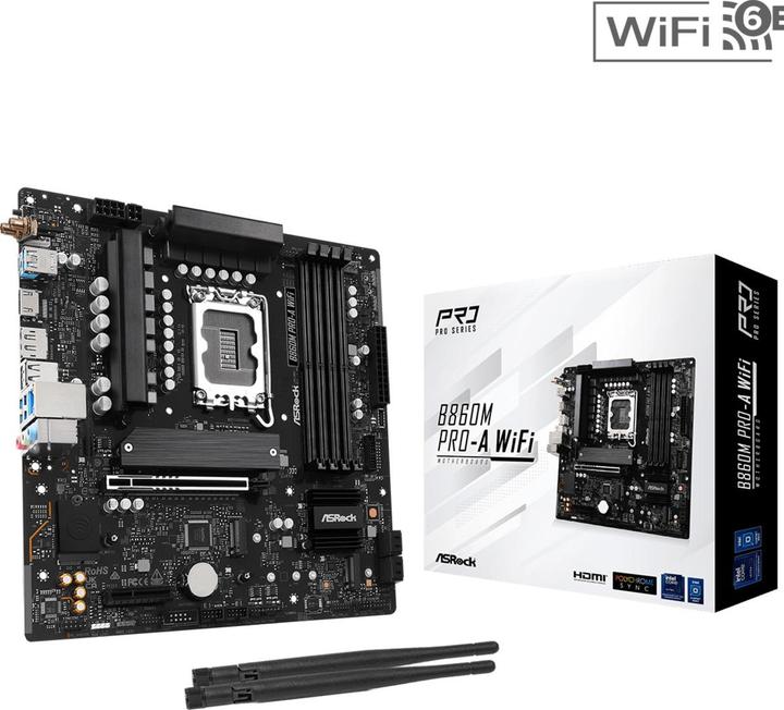 AsRock B860M Pro-A WiFi DDR5 Intel S kleinhandel (LGA 1851, Intel B860, mATX)