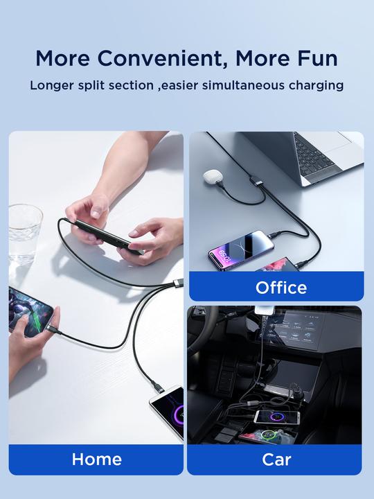 Productafbeelding Joyroom Cavo 3 in 1 Multi-Use Series S-1T3018A18 Lightning USB-C micro USB 1,2 m - nero (1.20 m, USB 3.2 Gen 1)