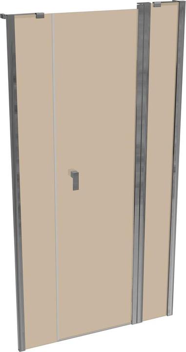 Actual product image Hüppe Design pure 4-corner swing door with fixed segment and side panel in niche, width:100cm height:190cm (200 cm, 100 cm, 190 cm)