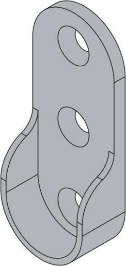 Actual product image Hettich Schrankrohr-Lager, für Rohrprofil oval 15 x 30 mm, weiss