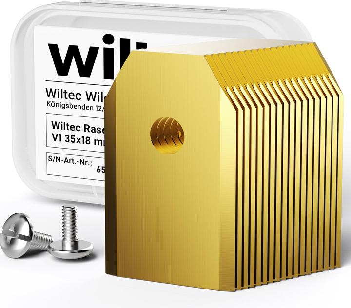 Immagine prodotto Wiltec Rasenroboter Messer Set Titan V1 35x18mm 18 Stück Mähroboter Rasenmäher (Robot falciante, Lame per tosaerba + lame di ricambio per macchine da giardino)