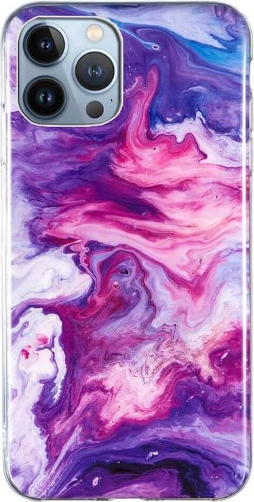 Cover-Discount iPhone 15 Pro Max - Silikon Gummi Case Purple Marble (Apple iPhone 15 Pro Max)