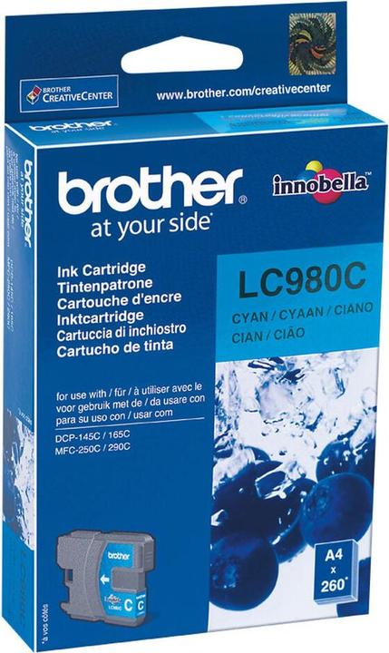 Immagine prodotto Brother LC980C Cartuccia d'inchiostro ciano 260 pagine ISO/IEC 24711 55 ml Ciano DCP 145 C (C)