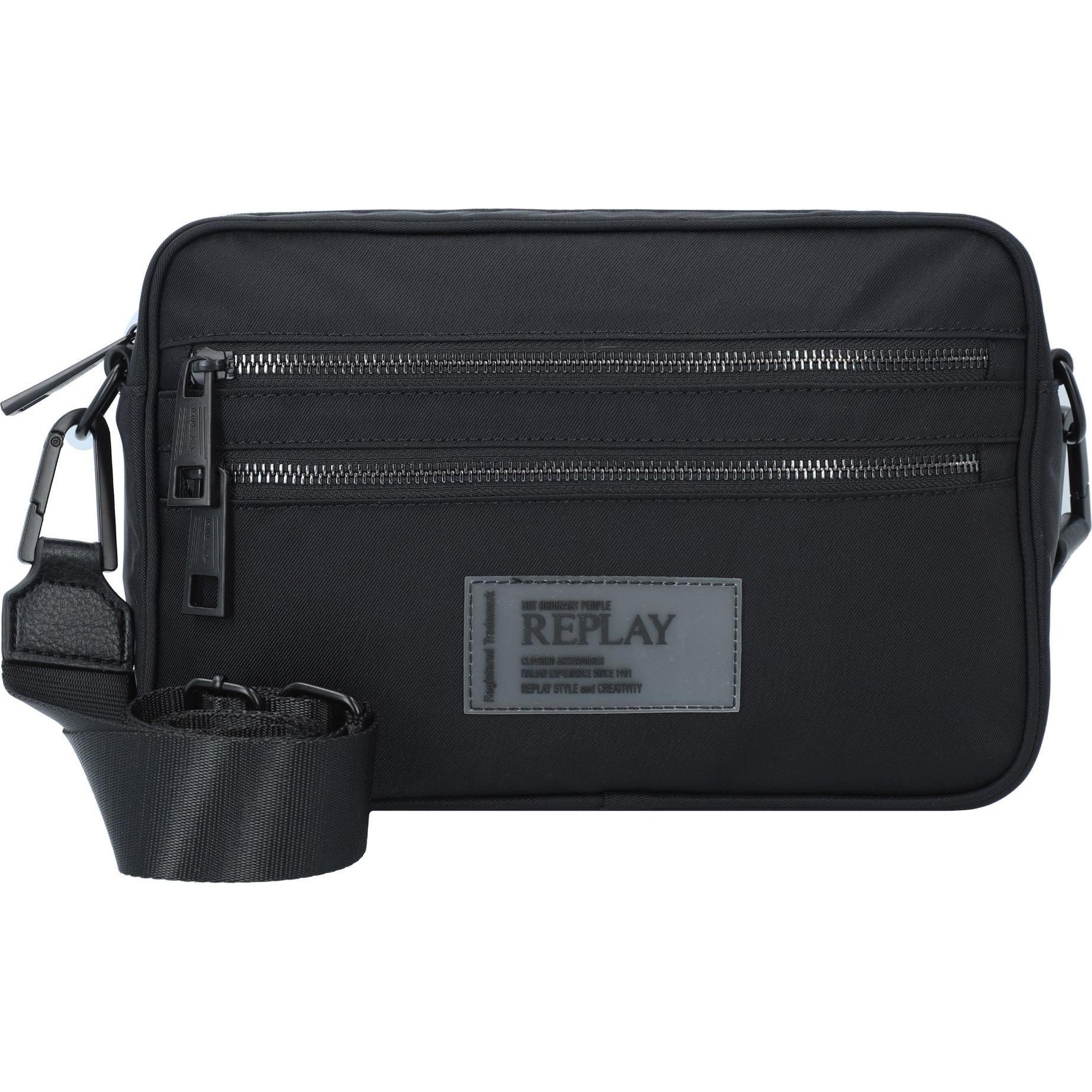 Replay, Handtasche, Umhängetasche 28 cm, Schwarz