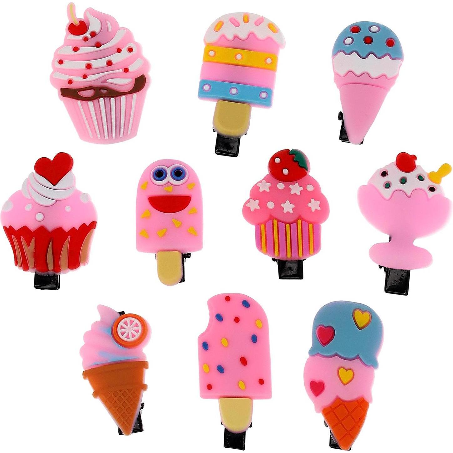 JTI, Haarklammer + Haarclips, 10x süsse Haarspangen - Eiscreme