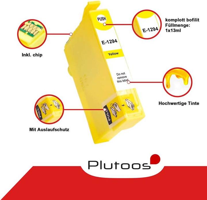 Produktbild Plutoos Epson T1294XL Patrone XXL kompatibel, Yellow C 13 T 12944010 (Y)