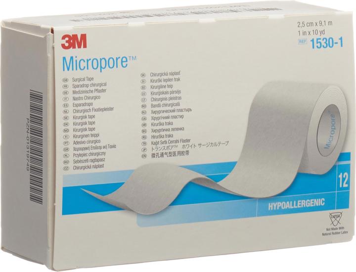 Produktbild 3M Rollenpflaster ohne Dispenser 25mmx9.14m weiss (12 x)