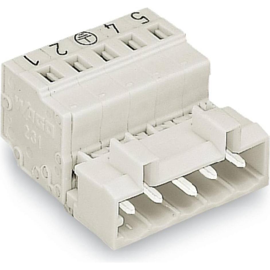 Wago Connettore maschio (standard) Numero di poli Totale 5 721-605/018-042 Passo: 5 mm 50 pezzi, Cavo + Spina elettrica, Grigio