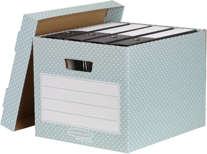 Fellowes Style storage box, green, pack of 4