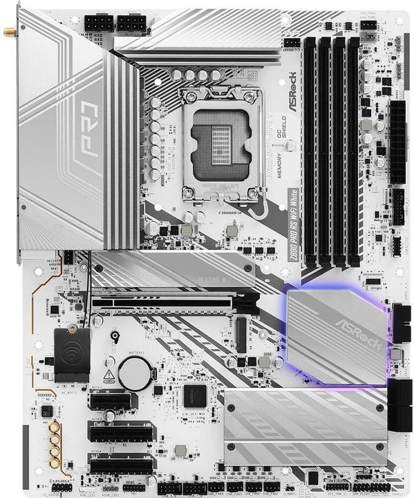 Produktbild AsRock Z890 Pro RS WiFi White Intel DDR5 S1851 (LGA 1851, Intel Z890, ATX)