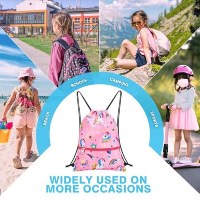 Produktbild Only-Bags.Store Turnbeutel mit Kordelzug für Kinder - Sportbeutel Wasserdichter Beutel mit Kordelzug