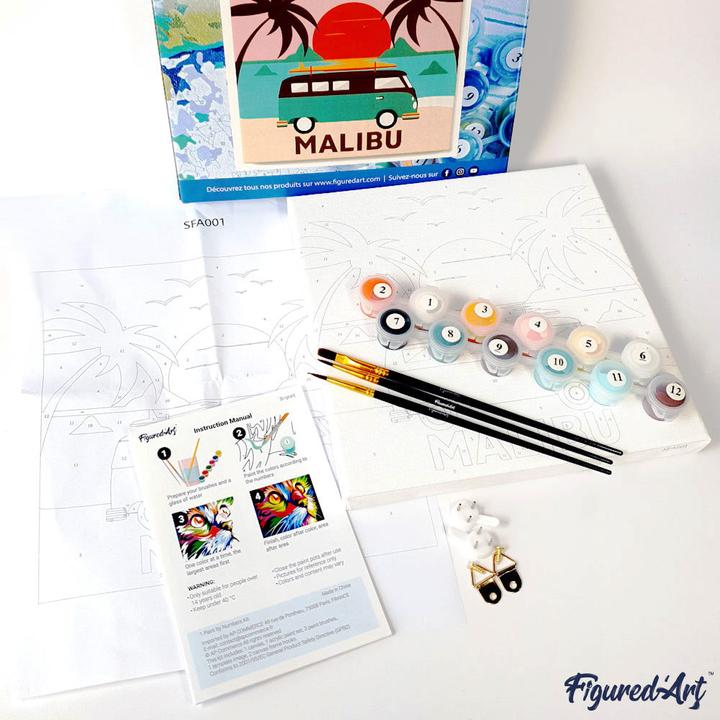 Image du produit Figured'Art Mini Peinture par Numéros avec Cadre - Hibou fantaisie et Fleurs