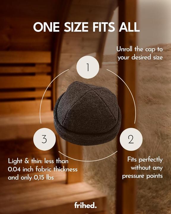 Image du produit frihed. Saunahut Basalt aus 100 % Schafschurwolle