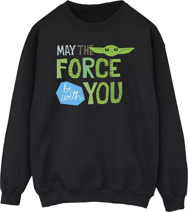 Actual product image Star Wars Mens The Mandalorian May The Force Be With You Sweatshirt (XL)