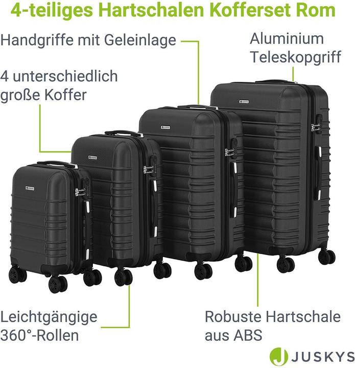 Image du produit Juskys Set de valises rigides Rome (120 l)