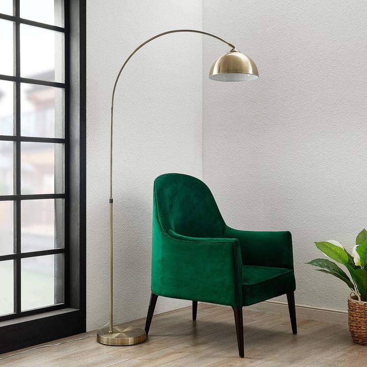 Actual product image Lindby Lennart arched floor lamp, antique brass (E27)