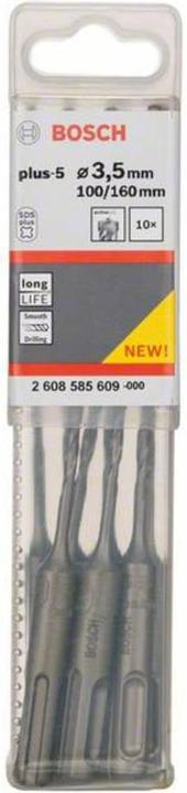 Produktbild Bosch Professional Zubehör Hammerbohrer SDS plus-5, 3,5 x 100 x 160 mm, 10er-Pack (3.5 mm)