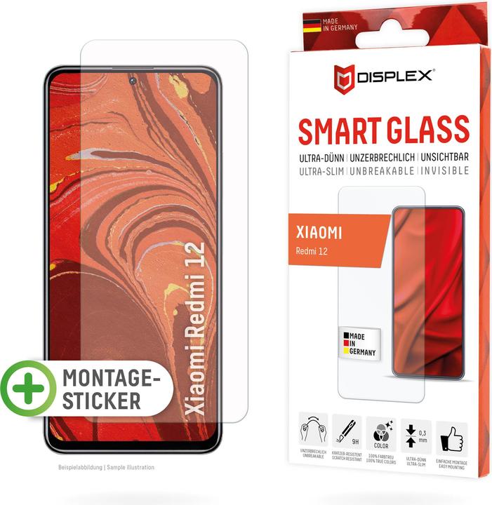 Produktbild Displex Smart Glass (1 Stück, Xiaomi Redmi 12, Xiaomi Poco M6, Xiaomi Redmi 13, Xiaomi Redmi 12 5G)