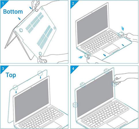 Immagine prodotto PhoneLook Cover Hardshell protettiva ultrasottile per Pro due pezzi semitrasparente (14", Apple)