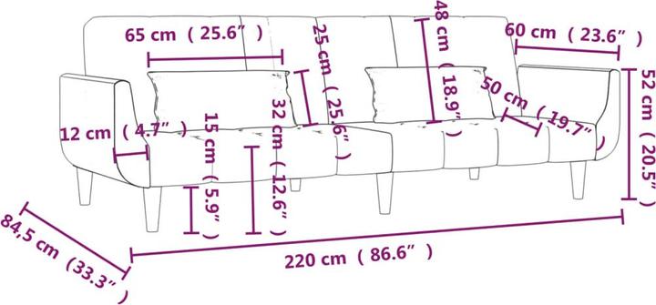 Produktbild vidaXL Schlafsofa (2-Sitzer)