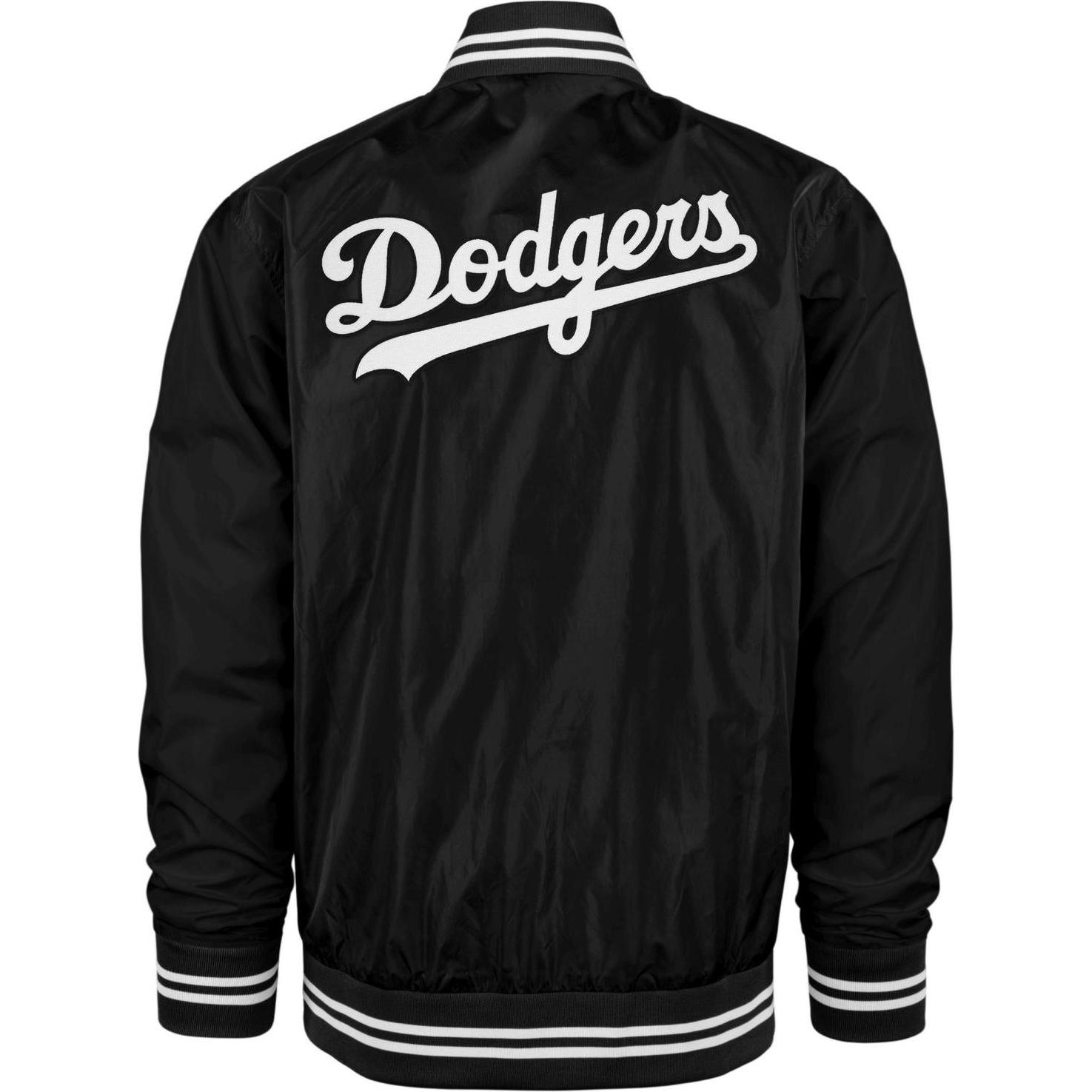 Thumbnail - 47 Brand, Herren, Jacke, Oversized Bomber Jacke - Los Angeles Dodgers - L (L), Schwarz, L