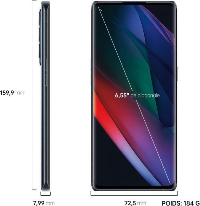 Image du produit OPPO Find X3 Neo (256 Go, Starlight Black, 6.50", Double SIM, 50 Mpx, 5G)