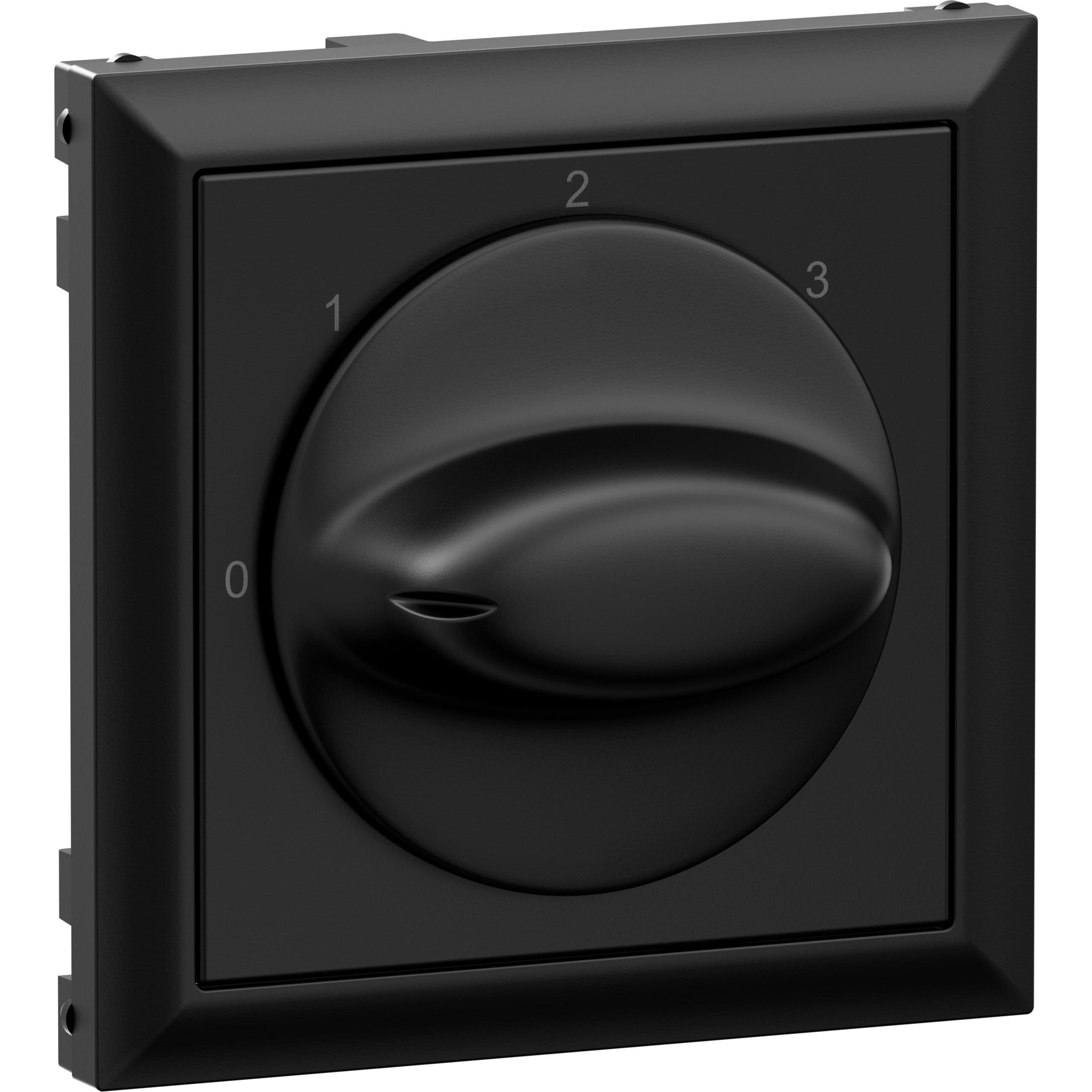 Legrand SEANO Abdeckung für 3-Stufenschalter mit Nullstellung (0, 1, 2, 3), Taster + Schalter, Schwarz