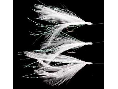 Actual product image Ron Thompson R.T. Rig4 Mackerel Feathers White/Flashabou 3 #2 Silver Hook