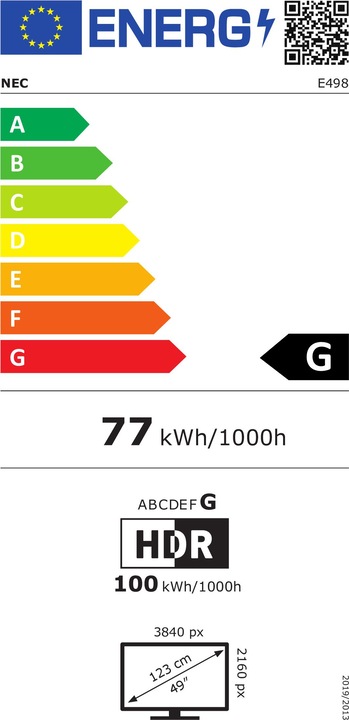 Energie-Label NEC MultiSync E498 (3840 x 2160 Pixel, 48.50")